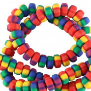 Polymer Perlen Rondell 7mm - Multicolour rainbow